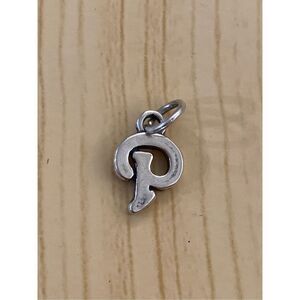 .925 Letter Script P Sterling Silver Jewelry Charm #alphabet